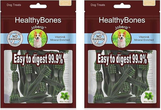 UrbanX HealthyBones Original Natural Dog Dental Care Mint Snacks Oral Health Dog Food for Cavalier King Charles Spaniel and Other Small Companion Dogs, 30 Count
