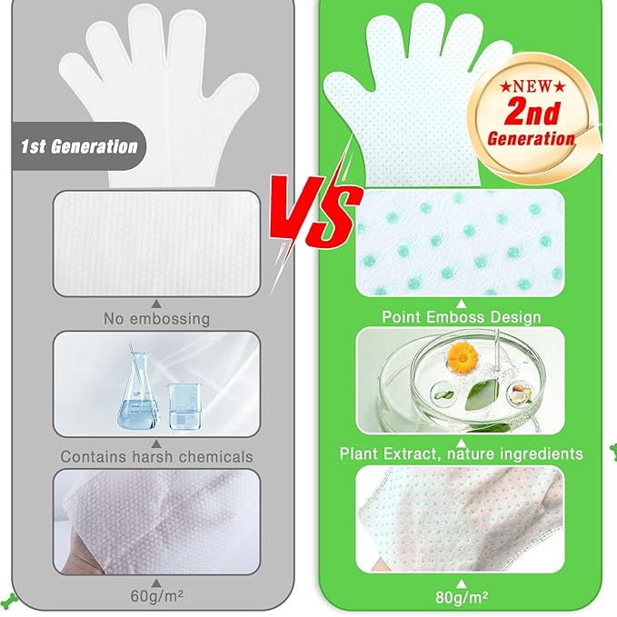 30 Count Dog Wipes Plant Oil Grooming Gloves Enhanced Cleaning Deodorizing Bath Wipes Waterless Cat Shampoo Pets Wipes for Paws, Butt, Face and Fur