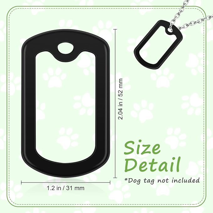 10 Pack Dog Tag Silicone Silencer Black Military Dog Tags Silencers for Authentic Military Id Tags Rubbers to Reduce Noise and Protect Tag, 52 x 31 mm/ 2.04 x 1.22 Inches
