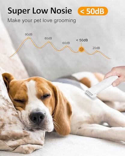 Dog Clippers for Grooming, Dog Paw Trimmer, Dog Nail Grinder, Low Noise Cordless Pet Hair Trimmers for Small and Large Dogs Cats and Other Pets