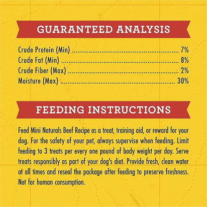Zuke's Mini Naturals Dog Training Treats, Beef Recipe, Soft Mini Dog Treats with Vitamins & Minerals, Made for All Breed Sizes (Beef, 6 Ounce (Pack of 2))