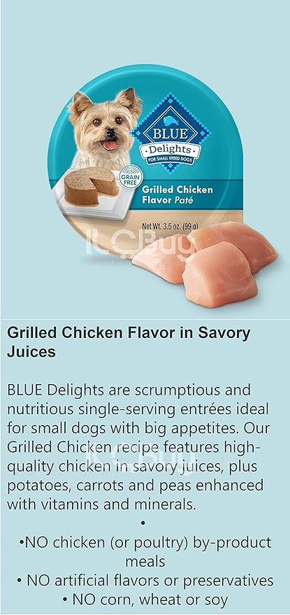 blue delights wet dog food small breed bundle, (Pack of 10) , 05 Flavors( 02 cans each),Porterhouse, Angus, Filet Mignon, Top Sirloin and Grilled Chicken.Plus a roll dog Bag and Pet Nutrition Booklet.