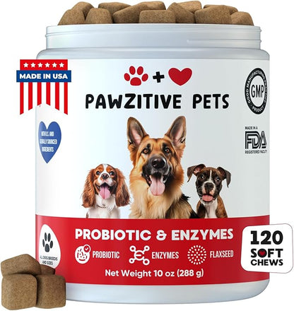 Probiotics and Enzymes for Dogs Digestive Health - Gut Health - Diarrhea & Itchy Skin Yeast