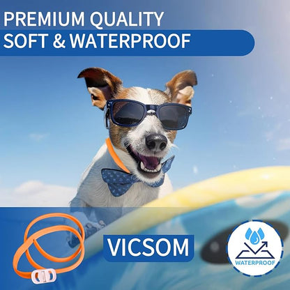 4 Pack Flea Collar for Dogs, Dog Flea and Tick Collar 8 Months Flea and Tick Prevention for Dog, Waterproof Adjustable Puppy Collar Natural Tick and Flea Collars for Small Medium Large Dogs, Orange