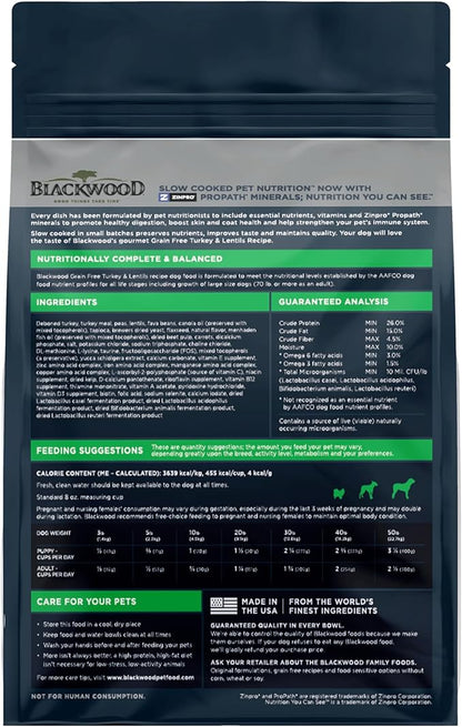 Blackwood Grain Free Small Breed All Life Stages Turkey & Lentils Recipe, 4.5 lb. bag
