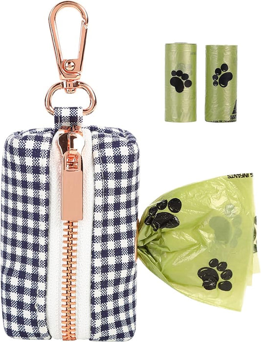 ARING PET Dog Waste Bag Dispenser, Cotton Doggy Poop Bags Holders Attach to Any Leashes, Portable Washable flamingo Pet Waste Pouch Dispenser with Metal Zipper