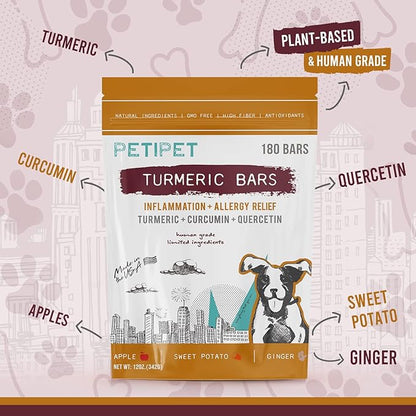 Vegan Organic Turmeric, Curcumin, Quercetin Plant Based Soft Chews for Seasonal Allergies, Itch, Skin Hot Spots, Immune & Digestive Health (180 Count)…
