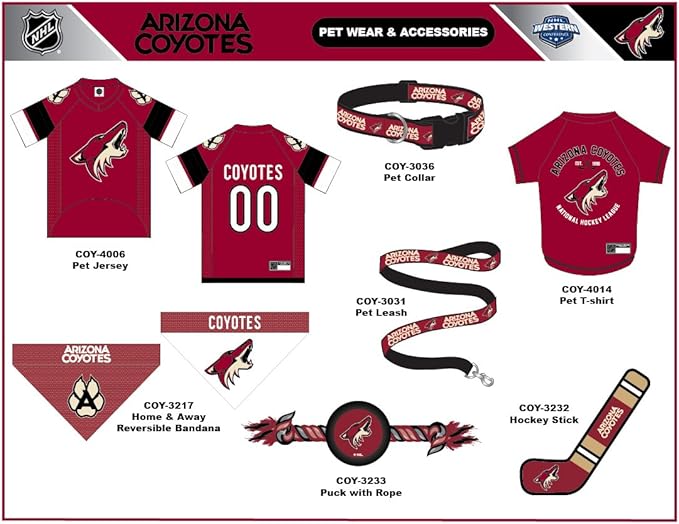 Pets First NHL Arizona Coyotes Leash for Dogs & Cats, Medium. - Walk Cute & Stylish! The Ultimate Hockey Fan Leash!, 4 ft Long x 0.62 in Width, COY-3031-MD