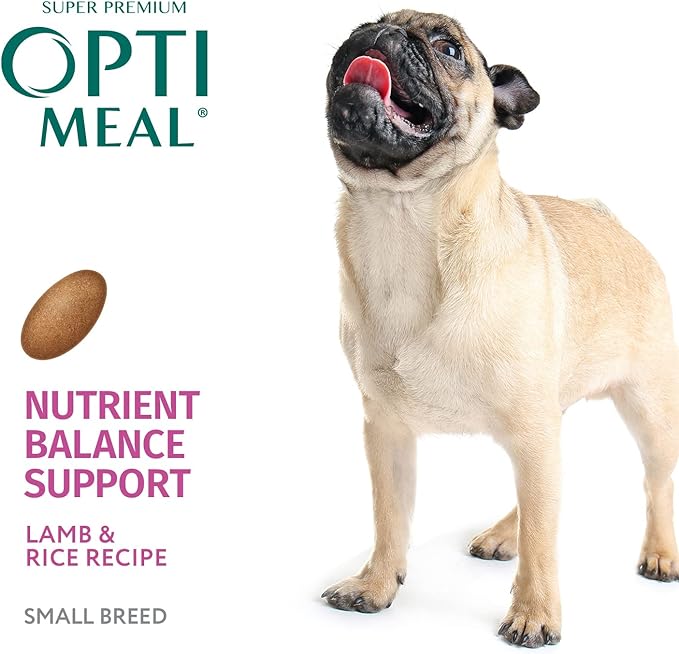 OPtimeal Small Breed Dog Food - Proudly Ukrainian - Nutrient Balance Dry Small Dog Food High-Protein to Support Healthy Digestion and Joint Health (3.3lbs, Lamb & Rice)