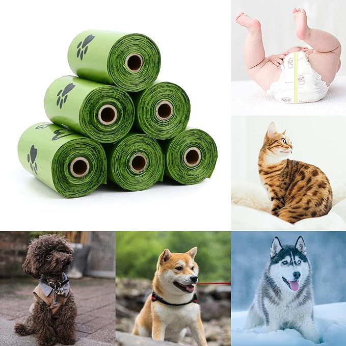 Dog Poop Bag, Biodegradable - 540 Count Dog Waste Bags with Dispenser, Extra Thick Strong Leak proof Doggy Poop Bags| Scented