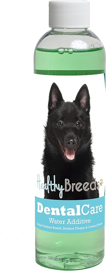 Healthy Breeds Dog Dental Care Water Additive for Schipperke - Helps Freshen Breath, Reduce Plaque & Control Tartar - Mint Flavor - 8 oz