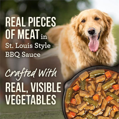 Merrick Slow-Cooked BBQ Premium Real Meat Grain Free Canned Adult Dog Food, St. Louis Style With Shredded Pork - (Pack of 12) 12.7 oz. Cans