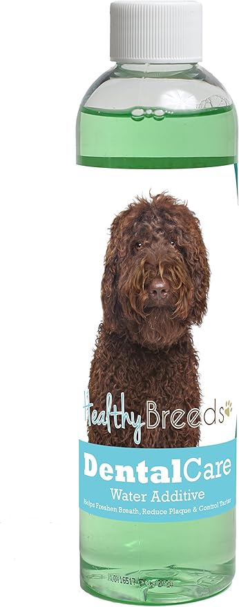 Healthy Breeds Dog Dental Care Water Additive for Labradoodle Brown - Helps Freshen Breath, Reduce Plaque & Control Tartar - Mint Flavor - 8 oz