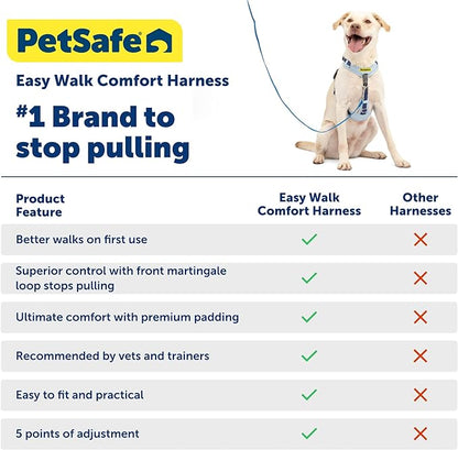 PetSafe Easy Walk Comfort No-Pull Dog Harness Full-Body Padding - Better Walks on The First Use - 5 Points of Adjustment Small/Medium, Black