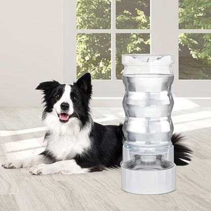 RIZZARI Automatic 9L Pet Waterer, Gravity Dog Water Bowl Dispenser, Stainless Steel Cat Water Dispenser, Large Capacity Water Feeder for Medium and Large-Sized Cats and Dogs (9L,without Filter)