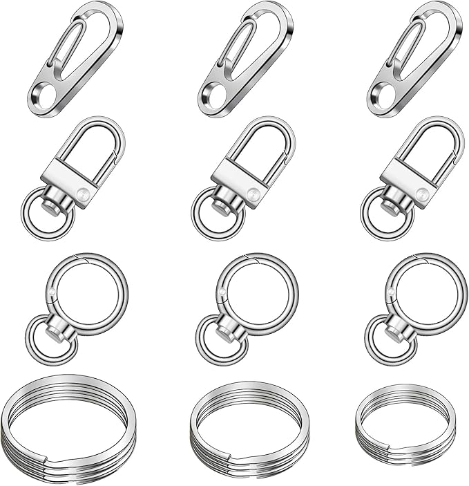 18PCS Dog Tag Clip Steel Ring Pet Tag, Dog Tags Ring Replaceable Dog Name Tag Clip, Dog ID Tags Dog Tag Clip for Collar Personalized Dog Tag Holder Key Rings for Dogs Cat Collar and Harnesses