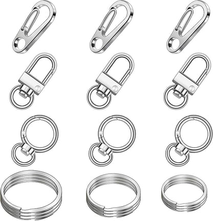 18PCS Dog Tag Clip Steel Ring Pet Tag, Dog Tags Ring Replaceable Dog Name Tag Clip, Dog ID Tags Dog Tag Clip for Collar Personalized Dog Tag Holder Key Rings for Dogs Cat Collar and Harnesses