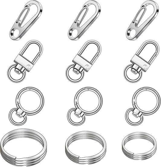18PCS Dog Tag Clip Steel Ring Pet Tag, Dog Tags Ring Replaceable Dog Name Tag Clip, Dog ID Tags Dog Tag Clip for Collar Personalized Dog Tag Holder Key Rings for Dogs Cat Collar and Harnesses