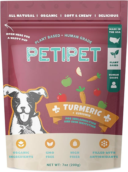 Turmeric + Curcumin - Natural, Human-Grade Allergy Relief Chews, Hip and Joint Supplement, and Anti-Inflammatory for Dogs