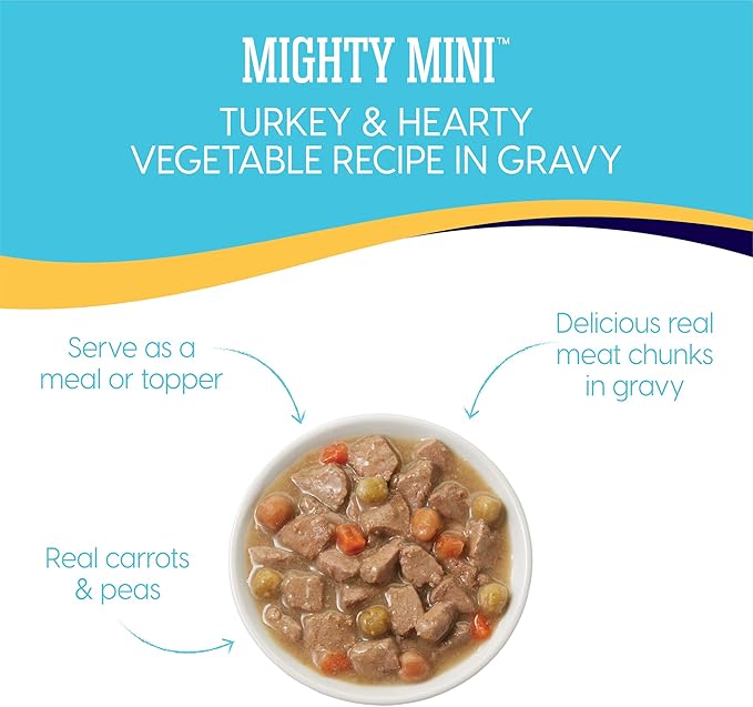 Solid Gold Wet Dog Food for Small Dogs - Mighty Mini Grain Free Wet Dog Food Made with Real Turkey - for Puppies, Adult & Senior Small Breeds with Sensitive Stomachs
