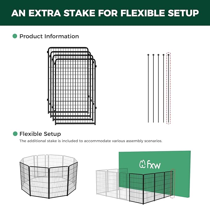 FXW Homeplus Dog Playpen Designed for Indoor Use, 45" Height for Large Dogs, Black│Patented