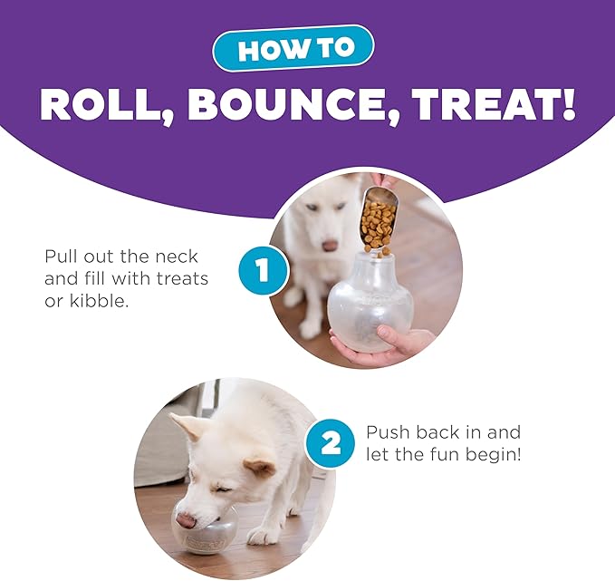 Outward Hound Snoop Interactive Treat Dispensing Dog Toy, Large, White