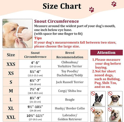 Mayerzon Dog Muzzle, Soft Mesh Muzzles for Small Medium Large Dogs Chihuahua Poodle Husky Labrador Retriever, Breathable Dog Mouth Guard for Biting Chewing Grooming, Allow Panting Drinking