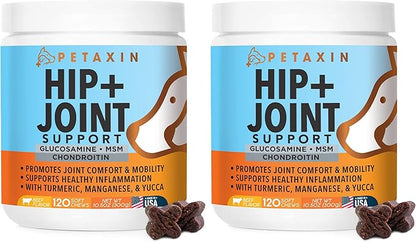 Glucosamine for Dogs - Advanced Hip and Joint Supplement for Dogs - Dog Joint Supplement for Joint Pain Relief and Mobility - Dog Glucosamine with Chondroitin, MSM, Turmeric - 240 Soft Chews