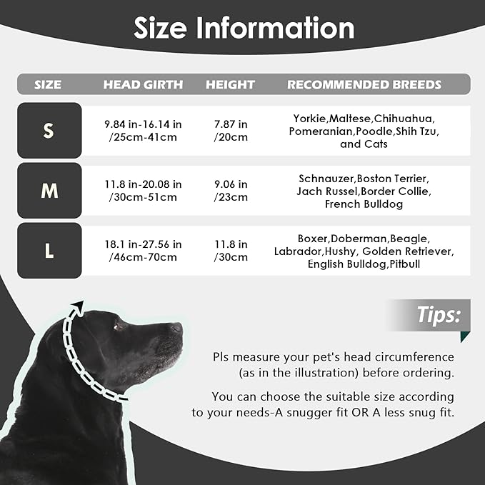 IECOii Calming Headband for Dogs,Dog Calming Hood Dog Noise Canceling for Fireworks,Thunderstorms,Quiet Dog Ear Covers for Blow Drying/Pet Grooming,Dog Neck and Ear Warmer for Medium Dogs,Black-M