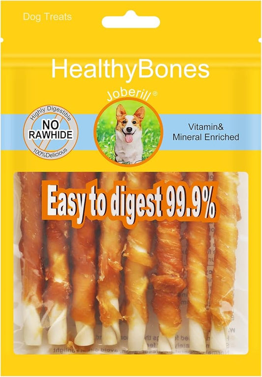 HealthyBones Chicken Breast Wrapped Natural Dog Treats for Cavalier King Charles Spaniel and Other Small Companion Dogs, 9 Count