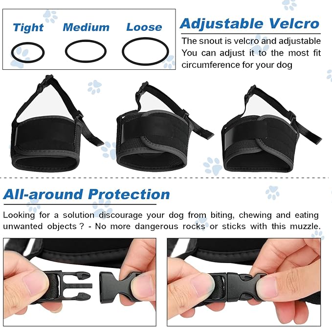 Dog Muzzle, Soft Muzzle for Small Medium Large Sized Dog to Anti & Prevent Biting Barking Chewing, Soft Grooming Muzzle for German Shepherd with Adjustable Strap, Allows Panting and Drinking(Black,XL)