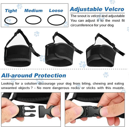 Dog Muzzle, Soft Muzzle for Small Medium Large Sized Dog to Anti & Prevent Biting Barking Chewing, Soft Grooming Muzzle for German Shepherd with Adjustable Strap, Allows Panting and Drinking(Black,XL)