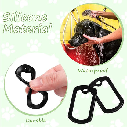 10 Pack Dog Tag Silicone Silencer Black Military Dog Tags Silencers for Authentic Military Id Tags Rubbers to Reduce Noise and Protect Tag, 52 x 31 mm/ 2.04 x 1.22 Inches