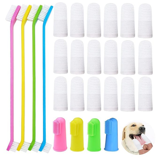 Dog Toothbrush Cat & Dog Toothbrush Soft Bristle Pet Toothbrush Combo Pack for The Dental Care of Your Small to Large Dogs, Cats, Most Pets