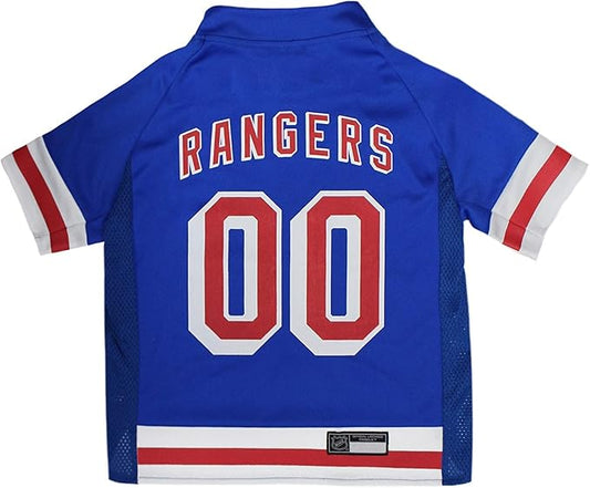Pets First NHL New York Rangers Jersey for Dogs & Cats, Medium. - Let Your Pet Be A Real NHL Fan!