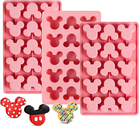 3Pcs Gummy Mouse Candy Molds, Non-stick Silicone Candy Molds for Making Crayons, Chocolate,Cake Pops, Ice tube,wax melt