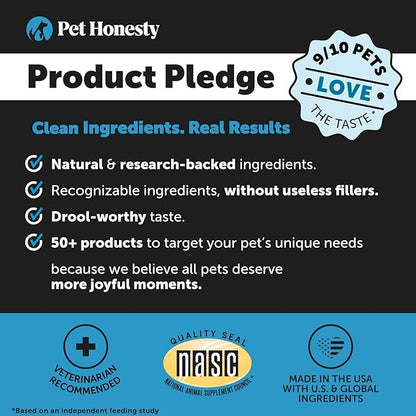 Pet Honesty Dog Skin and Coat Supplement with Salmon Oil for Dogs - Allergy Itch Relief + Skin & Coat Health, Dog Food Topper Bone Broth with Salmon Oil, Collagen, Biotin + Vitamin E (12 oz)