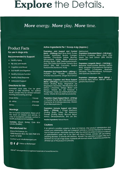 All-in-One Dog Supplement for Wellness and Longevity, 46 Ingredients for Joints, Cognition, Mood, Skin, Gut and Organ Health, Large Breeds, Vet-Formulated, Made in USA, Adult Formula for 2-7 Years