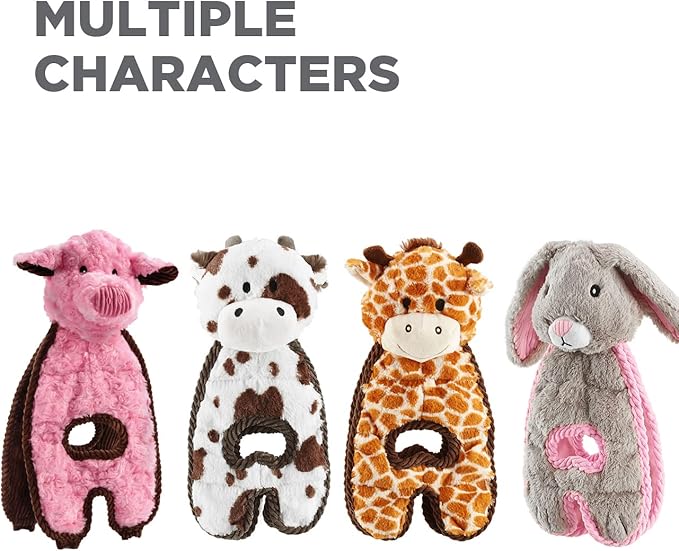 Outward Hound Cuddle Tugs Bunny Plush Squeaky Dog Toy