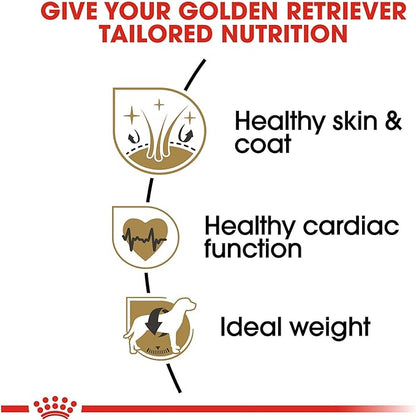 Royal Canin Breed Health Golden Retriever Adult Dry Dog Food, 30 lb Bag Breed Health Golden Retriever Loaf in Sauce Canned Dog Food, 13.5 oz can (12-Count)