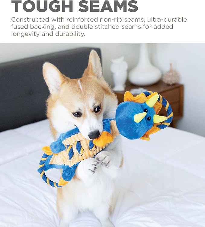 Outward Hound Ropes-A-Go-Go Dragon Interactive Plush Squeaky Dog Tug Toy