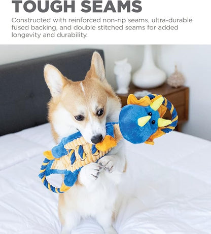 Outward Hound Ropes-A-Go-Go Dragon Interactive Plush Squeaky Dog Tug Toy