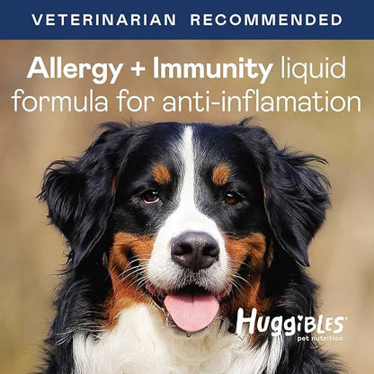 Allergy & Immunity Booster Liquid Concentrate for Dogs & Cats – with Echinacea, Elderberry, Turmeric – Daily Vitamins for Healthy Immune System, Allergy Relief & Antioxidants for Longevity