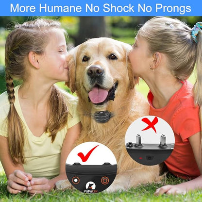 Paipaitek Vibrating Dog Collar, No Shock Dog Training Collar 2 Dogs, Deaf Dog Collars w/2 Receivers, Rechargeable & Waterproof, Up to 1600Ft Remote Range