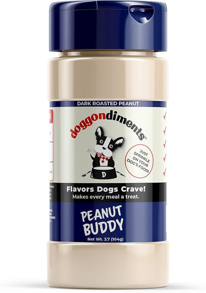 Peanut Buddy Roasted Peanut Flavor Dog Food Topper, Fun People Food Flavors, Made in USA, Non-GMO, No Added Salt