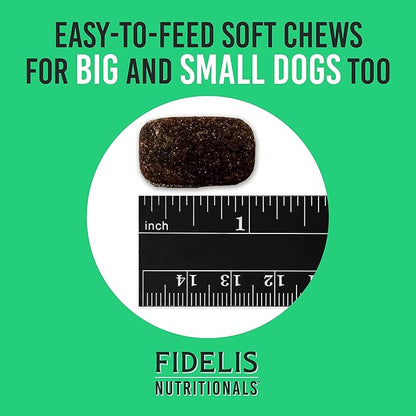 FIDELIS Dog Joint Supplement for Large & Small Breeds (60 Soft Chews), Made in USA, Glucosamine Chondroitin for Dogs, Green-Lipped Mussel, Amino Acids, Omega Fatty Acids for Joint Health