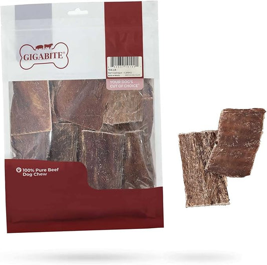 GigaBite Assorted Beef Gullet Jerky (1-Pound) - All Natural, Free Range Beef Esophagus Taffy Dog Treat by Best Pet Supplies