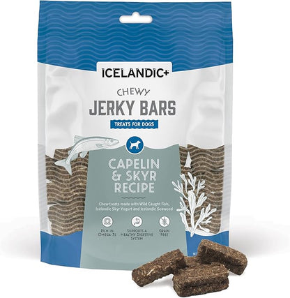 Icelandic+ Plus Chewy Jerky Bars Capelin, Skyr, & Seaweed Dog Treat 2.5-oz Bag