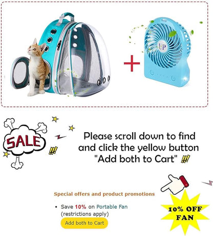 Front Expandable Cat Backpack Carrier, Fit up to 20 lbs, Space Capsule Bubble Window Pet Carrier Backpack for Large Fat Cat and Small Puppy