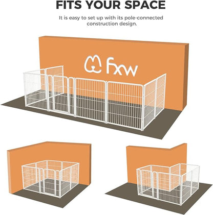 FXW Homeplus Dog Playpen Designed for Indoor Use, 32" Height for Medium Dogs, White│Patented
